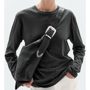 Massimo Dutti nappa leather maxi bag